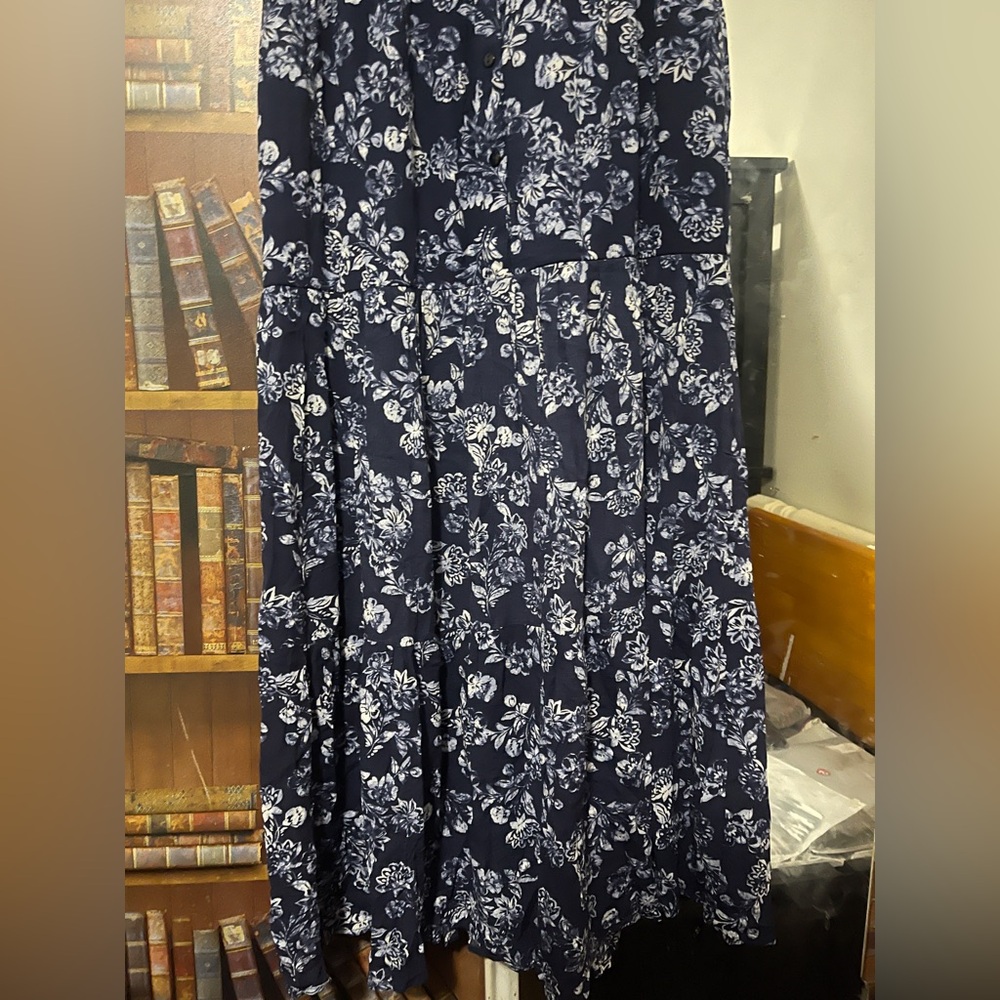New NY Collection Women’s white floral sleeveless, button-down maxi dress - Picture 4 of 5